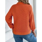 Women's Sweater Casual Soft Pure Color Cable V Neck Hollow Out Knitted Long Sleeve Regular Tops Knit Outdoor Daily Weekend White Orange Fall Winter 20
