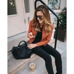 Women's Faux Leather Jacket Biker Jacket Street Shopping Spring Fall Regular Coat Slim Windproof Chic & Modern Jacket Long Sleeve Solid Color Faux Fur