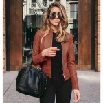 Women's Faux Leather Jacket Biker Jacket Street Shopping Spring Fall Regular Coat Slim Windproof Chic & Modern Jacket Long Sleeve Solid Color Faux Fur