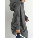 Women's Hoodie Jacket Warm Breathable Zipper Pocket Casual Plain Vacation Street Daily Wear Going out Zipper Long Hoodie Regular Fit Long Sleeve Outer