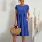 Women's Long Dress Maxi Dress Linen-Inspired Dresses Casual Dress Cotton Linen Dress A Line Dress Stylish Casual Vacation Daily Date Regular Fit Plain