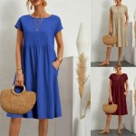 Women's Long Dress Maxi Dress Linen-Inspired Dresses Casual Dress Cotton Linen Dress A Line Dress Stylish Casual Vacation Daily Date Regular Fit Plain