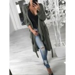 Women's Casual Jacket Outdoor Street Daily Wear Fall Winter Long Coat Regular Fit Thermal Warm Breathable Stylish Casual Jacket Long Sleeve Solid Colo
