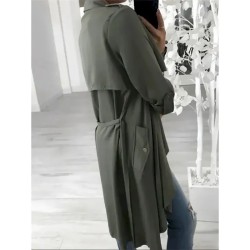 Women's Casual Jacket Outdoor Street Daily Wear Fall Winter Long Coat Regular Fit Thermal Warm Breathable Stylish Casual Jacket Long Sleeve Solid Colo