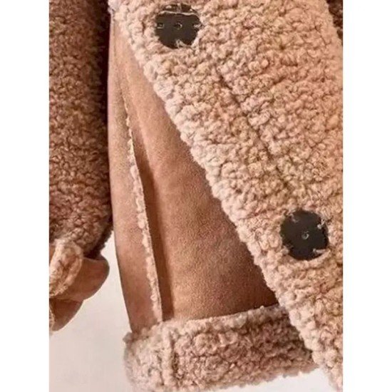 Women's Fleece Jacket Teddy Coat Hoodie Jacket Warm Breathable Buttons Pocket Fleece Lined Casual Plain Vacation Street Daily Wear Going out Single Br