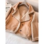 Women's Fleece Jacket Teddy Coat Hoodie Jacket Warm Breathable Buttons Pocket Fleece Lined Casual Plain Vacation Street Daily Wear Going out Single Br
