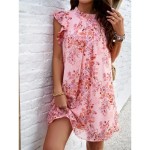 Women's Mini Dress Casual Dress A Line Dress Stylish Casual Vacation Daily Regular Fit Floral Sleeveless High Neck Black Pink Red Green Summer Spring