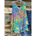 Women's Camisole Tank Top Floral Casual Sleeveless V Neck Regular Tops Daily Print Green Summer 2025