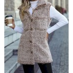 Women's Winter Coat Coat Warm Buttons Casual Street Style Solid Color Vacation Work Daily Wear Single Breasted Turndown Loose Fit Long Sleeve Outerwea