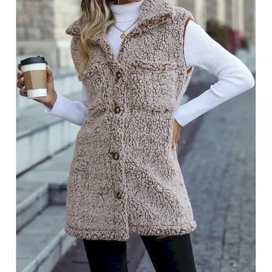 Women's Winter Coat Coat Warm Buttons Casual Street Style Solid Color Vacation Work Daily Wear Single Breasted Turndown Loose Fit Long Sleeve Outerwea