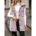 Women's Winter Coat Coat Warm Buttons Casual Street Style Solid Color Vacation Work Daily Wear Single Breasted Turndown Loose Fit Long Sleeve Outerwea