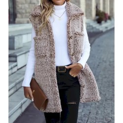 Women's Winter Coat Coat Warm Buttons Casual Street Style Solid Color Vacation Work Daily Wear Single Breasted Turndown Loose Fit Long Sleeve Outerwea
