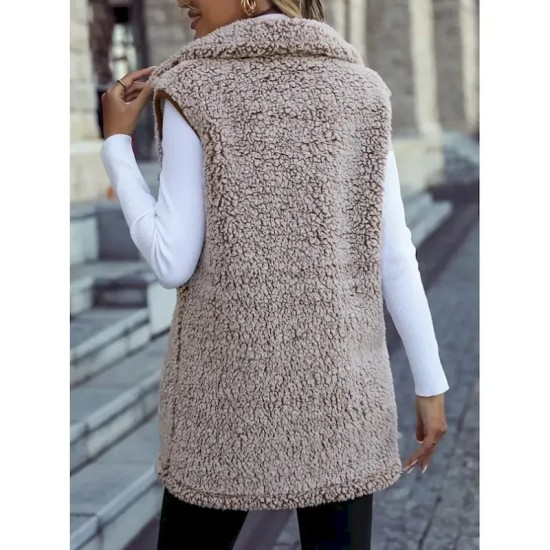 Women's Winter Coat Coat Warm Buttons Casual Street Style Solid Color Vacation Work Daily Wear Single Breasted Turndown Loose Fit Long Sleeve Outerwea