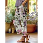 Women's Cotton Linen Pants Baggy Pants Linen Like Fashion Streetwear Full Length High Waist Graphic Lattice Printing Thermal Warm Breathable Soft Micr Women's Cotton Linen Pants Baggy Pants Linen Like Fashion Streetwear Full Length High Waist Graphic Lattice Printing Thermal Warm Breathable Soft Micr