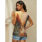 Women's Camisole Tank Top Basic Print Sleeveless Regular Tops V Neck Casual Red Blue Purple Brown Green 2025